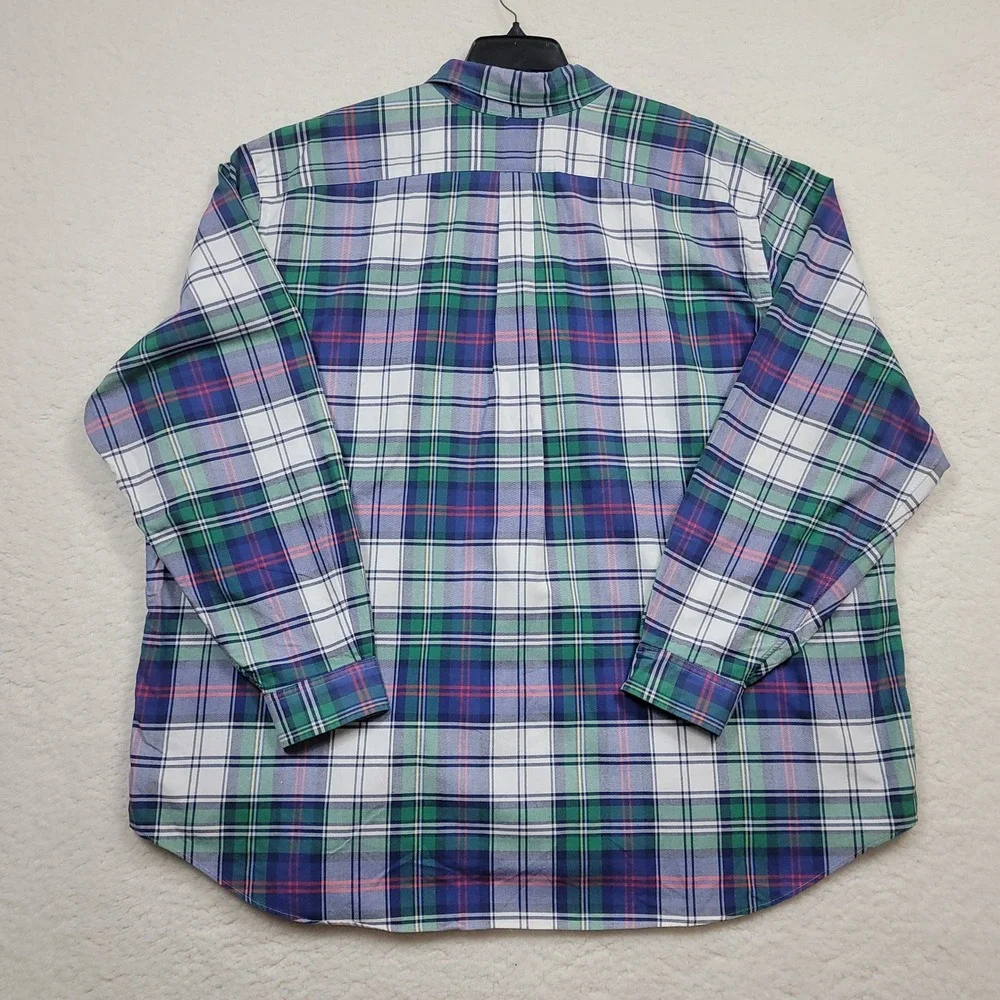 Ralph Lauren Button Down Shirt Mens 3XB Plaid Long Sleeve Cotton Big & Tall